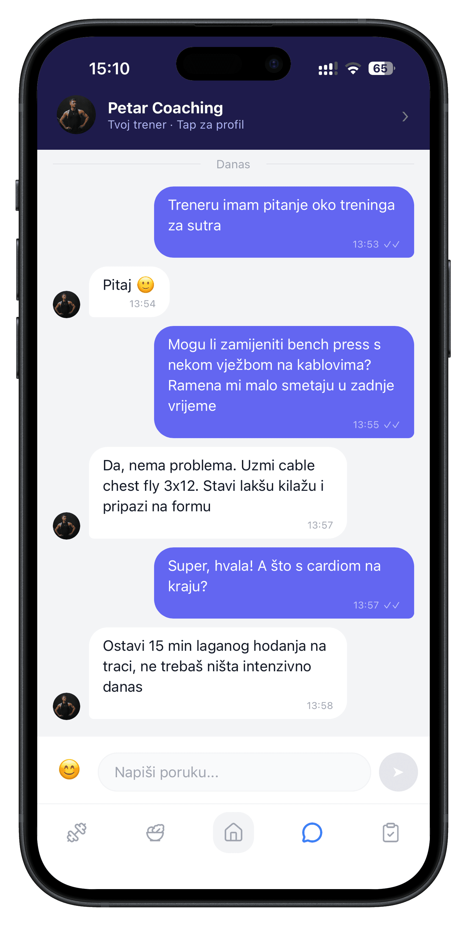 Client chat in UnitLift - messages next to the plan, not mixed with private life